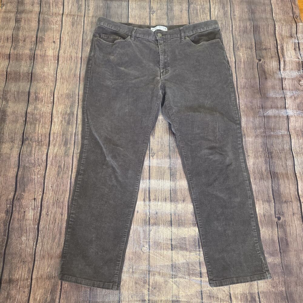 Jos. A. Bank Mens 38 x 27 Olive Brown Corduroy Pants Flat Front Colorfast